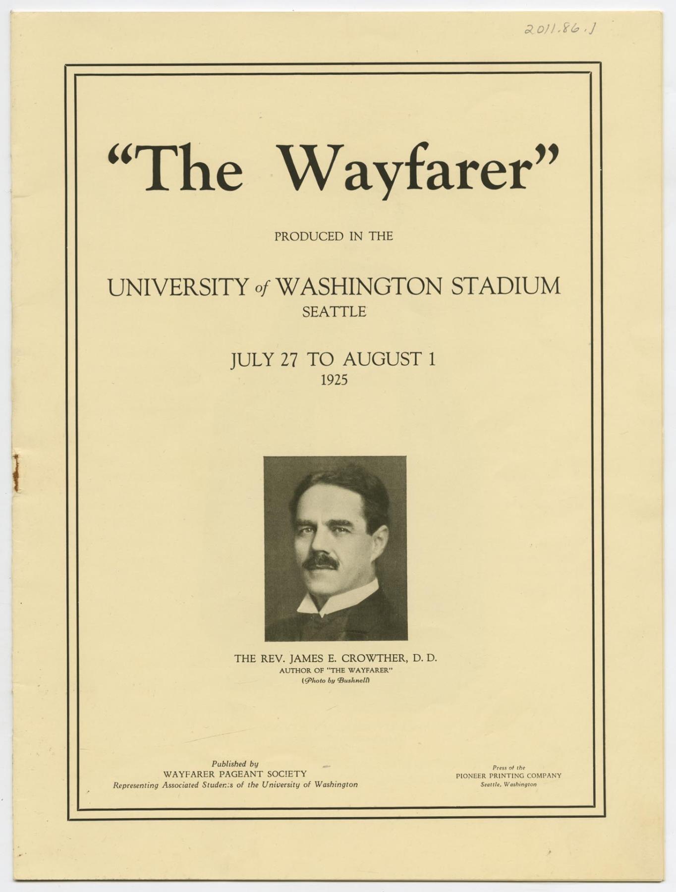 Image of The Wayfarer program, 1925
