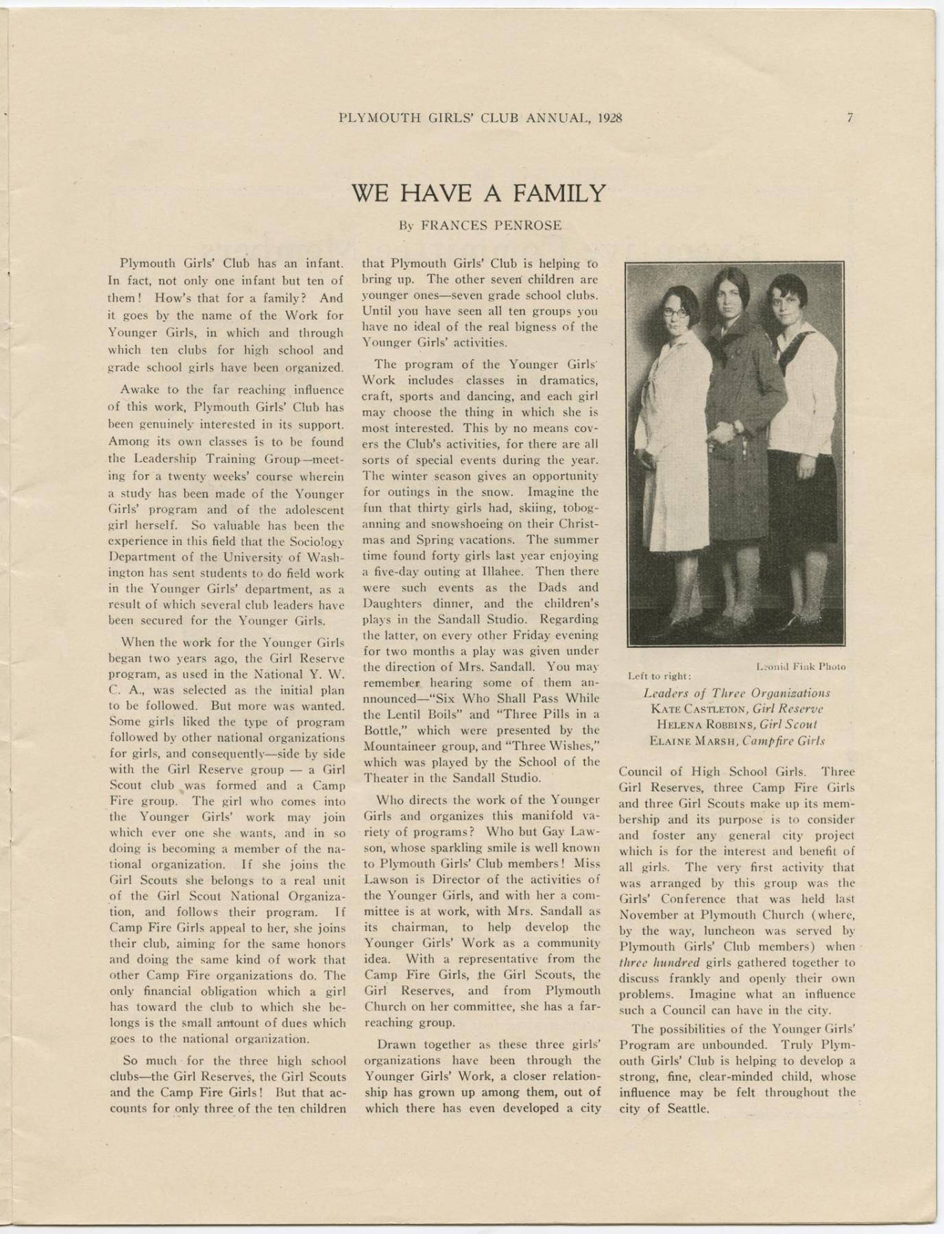Image of Pilgrim Girls' Club Annual Magazine, 1928