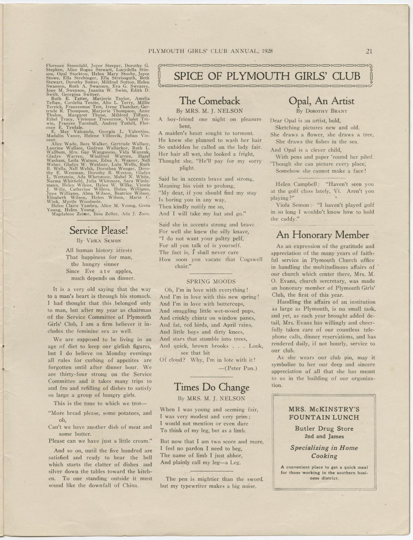 Image of Pilgrim Girls' Club Annual Magazine, 1928