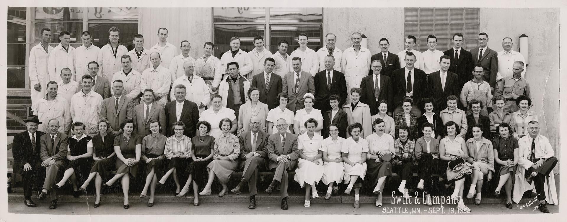 Image of Swift Packing Company employees, September 19, 1956