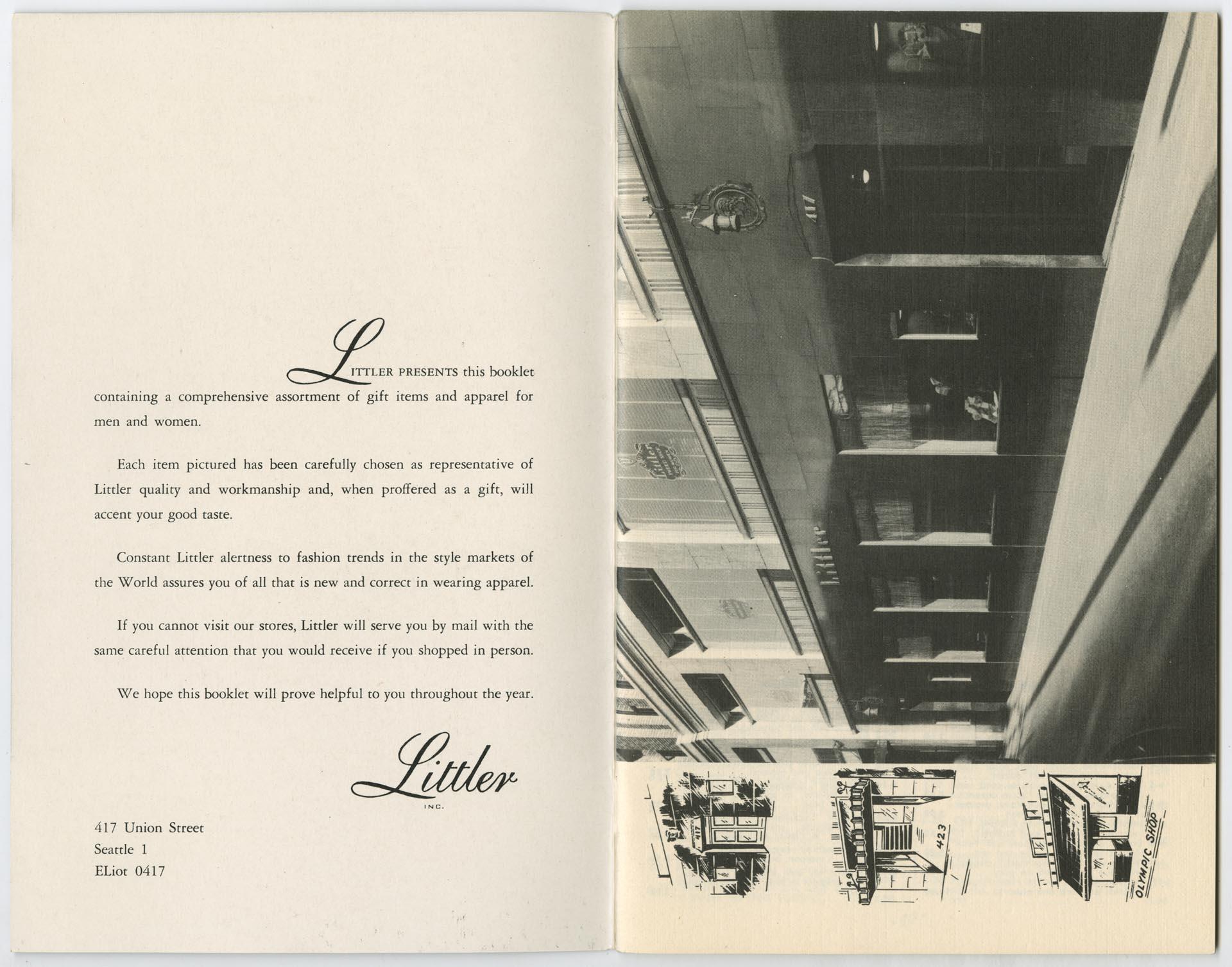 Image of Catalog from Littler clothing stores, Seattle, 1951-1952