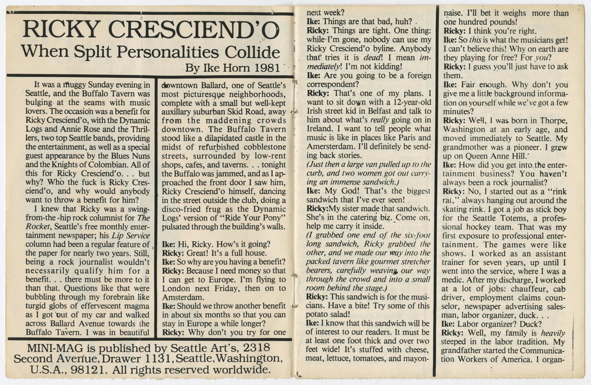 Image of Mini-Mag, the Magazine of Disgust!, 1981