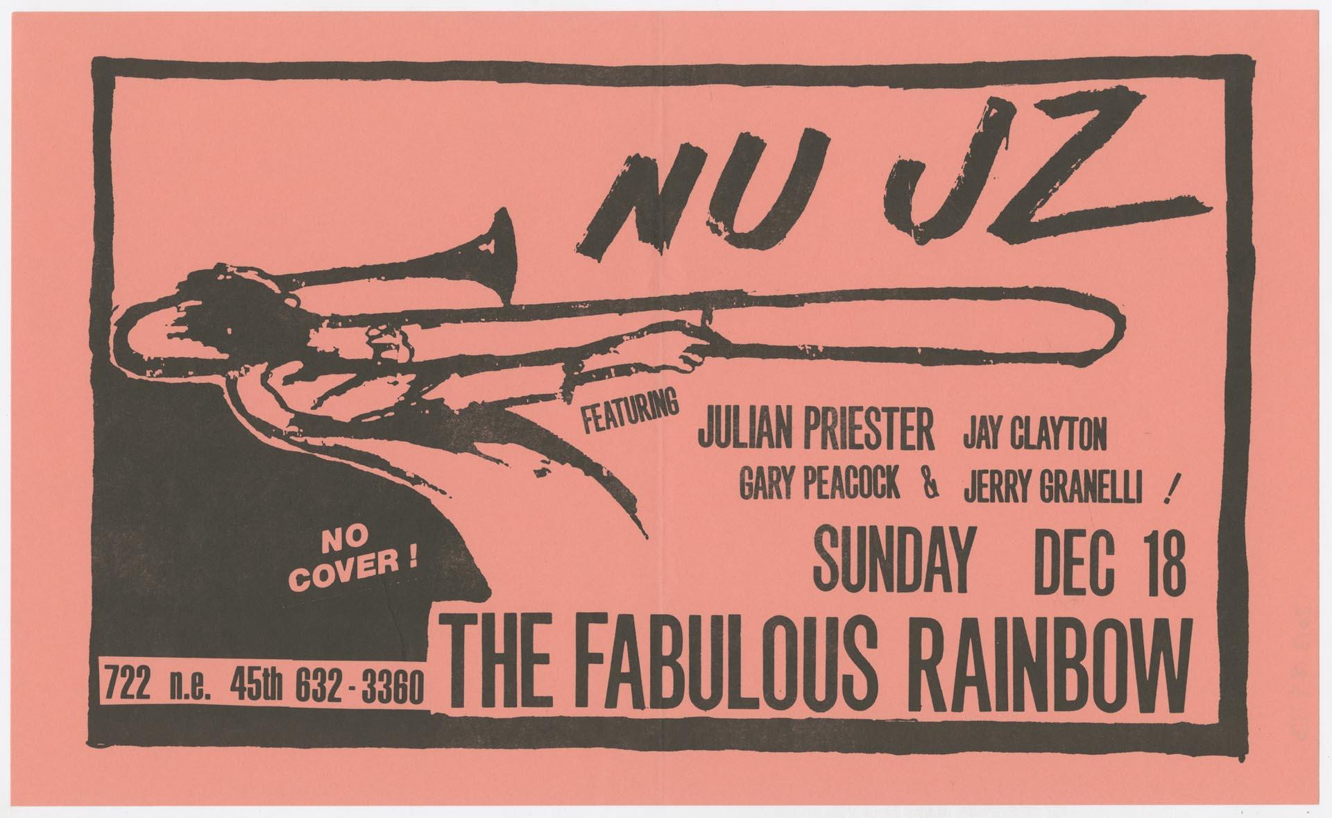 Image of Nu Jz concert poster, December 18, 1983
