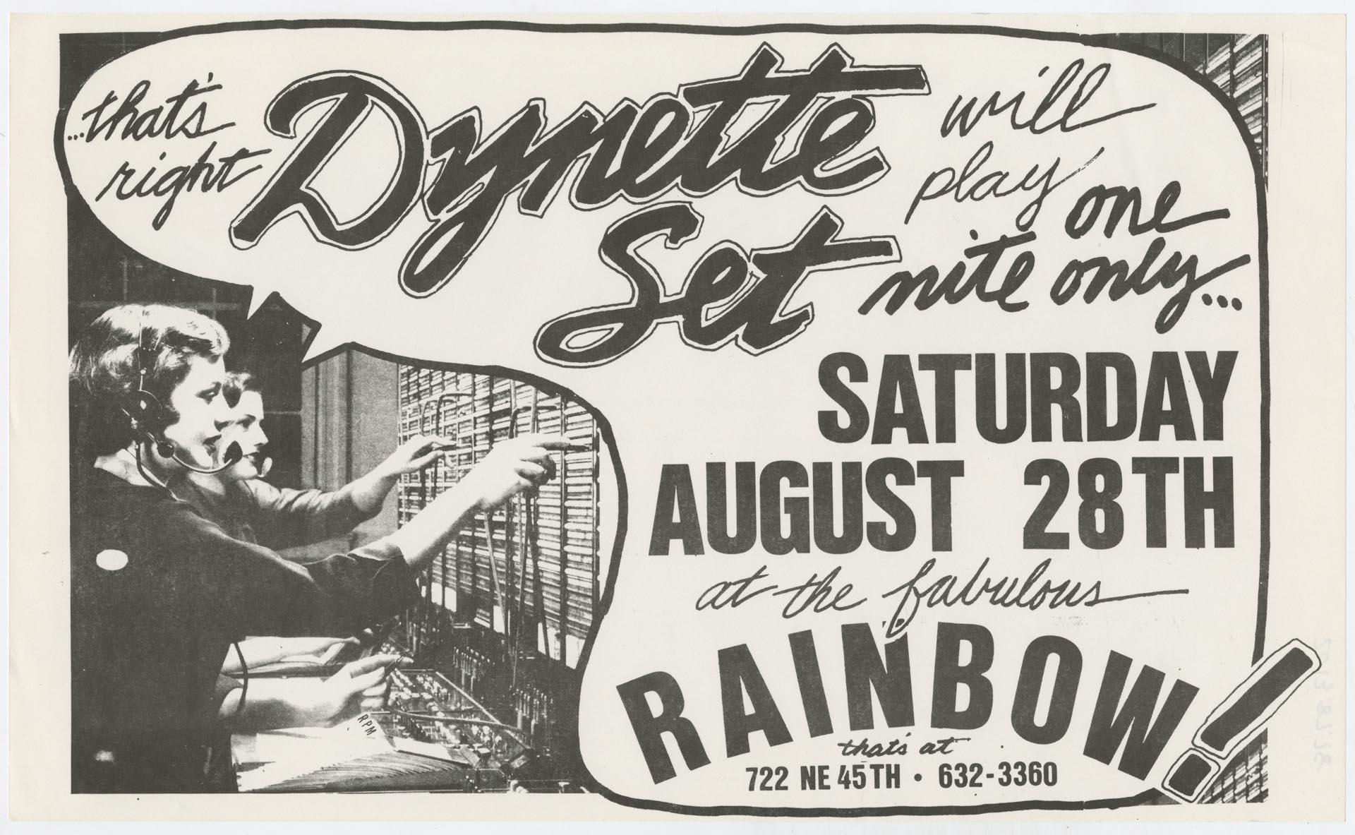 Dynette Set concert poster, August 28, 1982 – Museum of