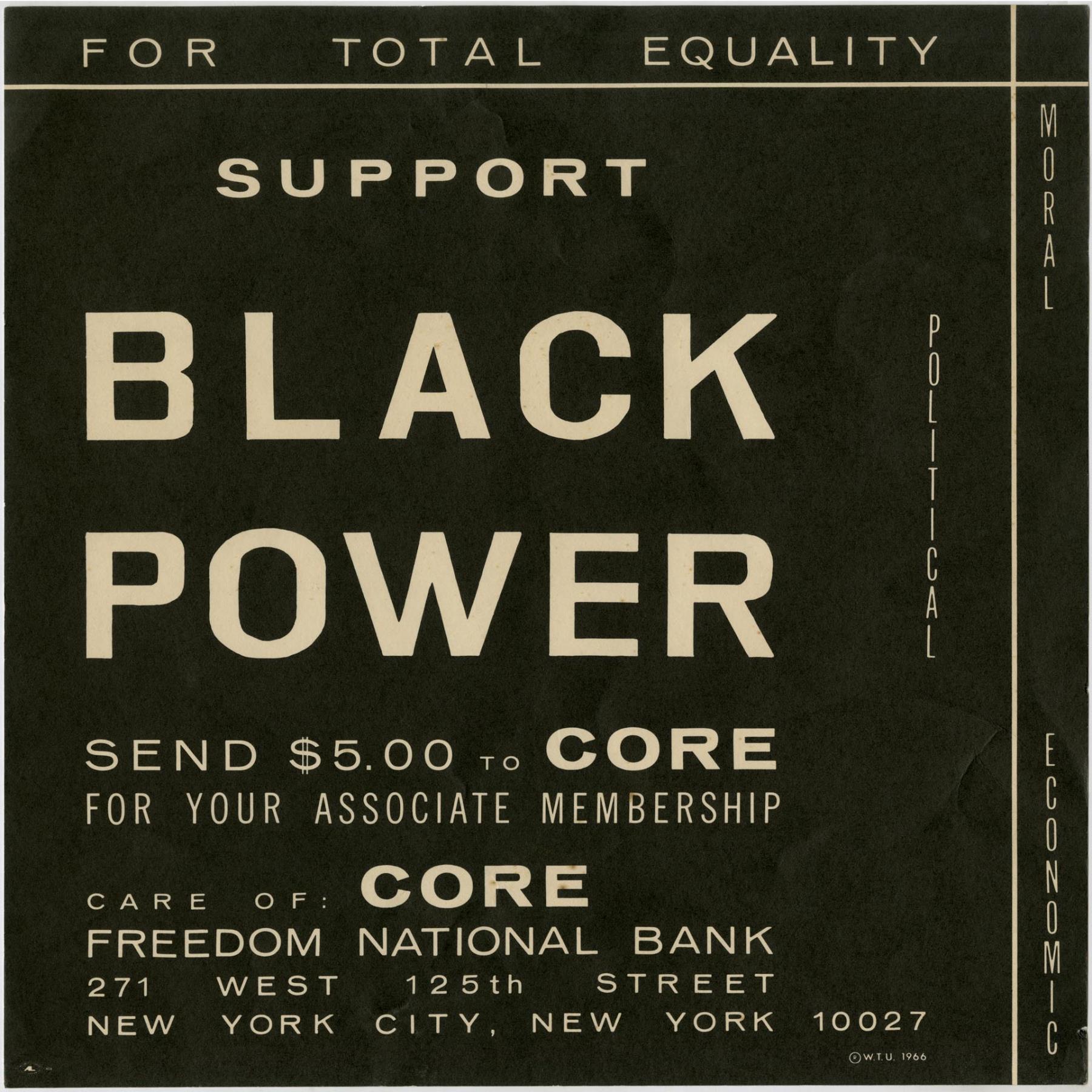 Image of CORE membership poster, 1966