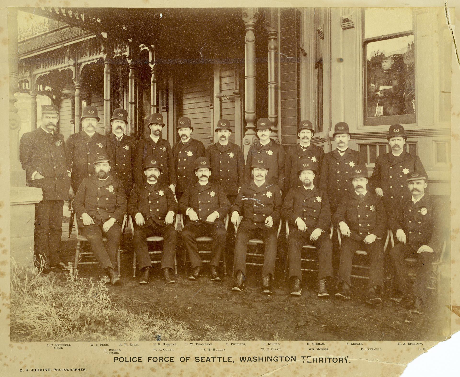 Image of Police Force of Seattle, Washington Territory, circa 1888
