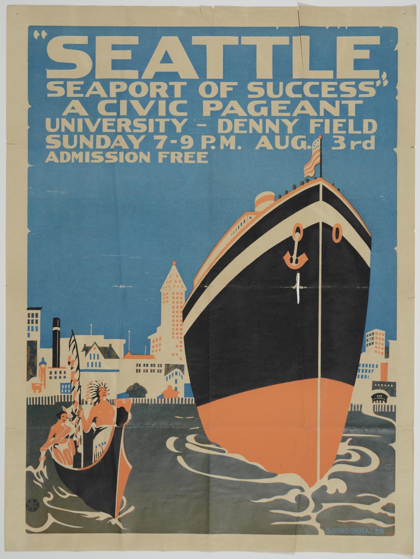 Image of Seattle Seaport of Success poster, 1919