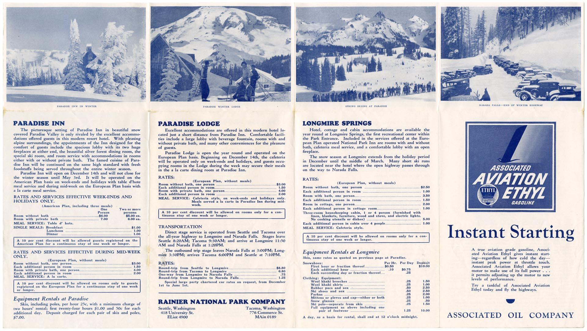 Image of Rainier National Park winter sports brochure, 1935-1936