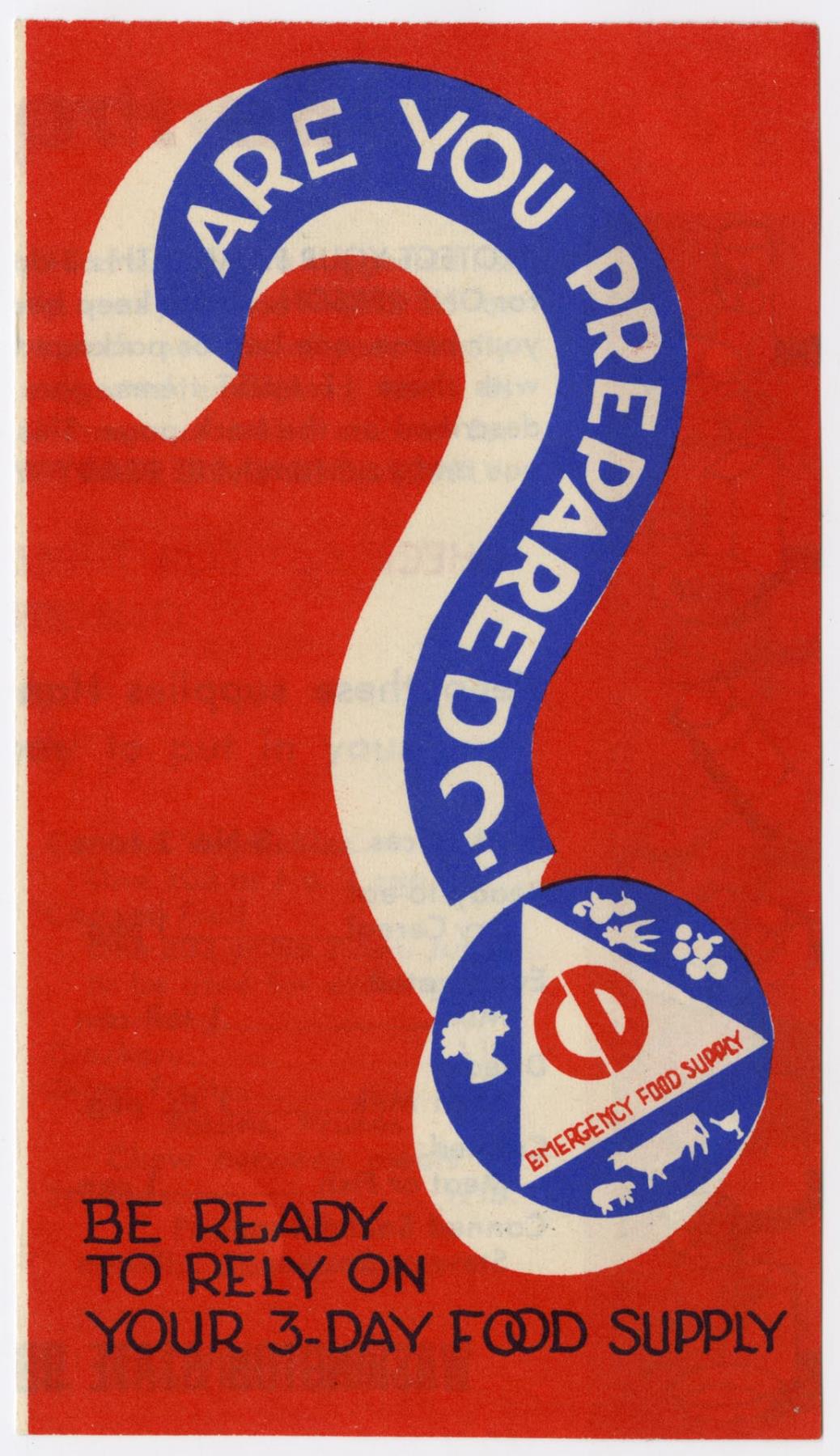 Image of Be Ready to Rely on Your 3-Day Food Supply, circa 1955