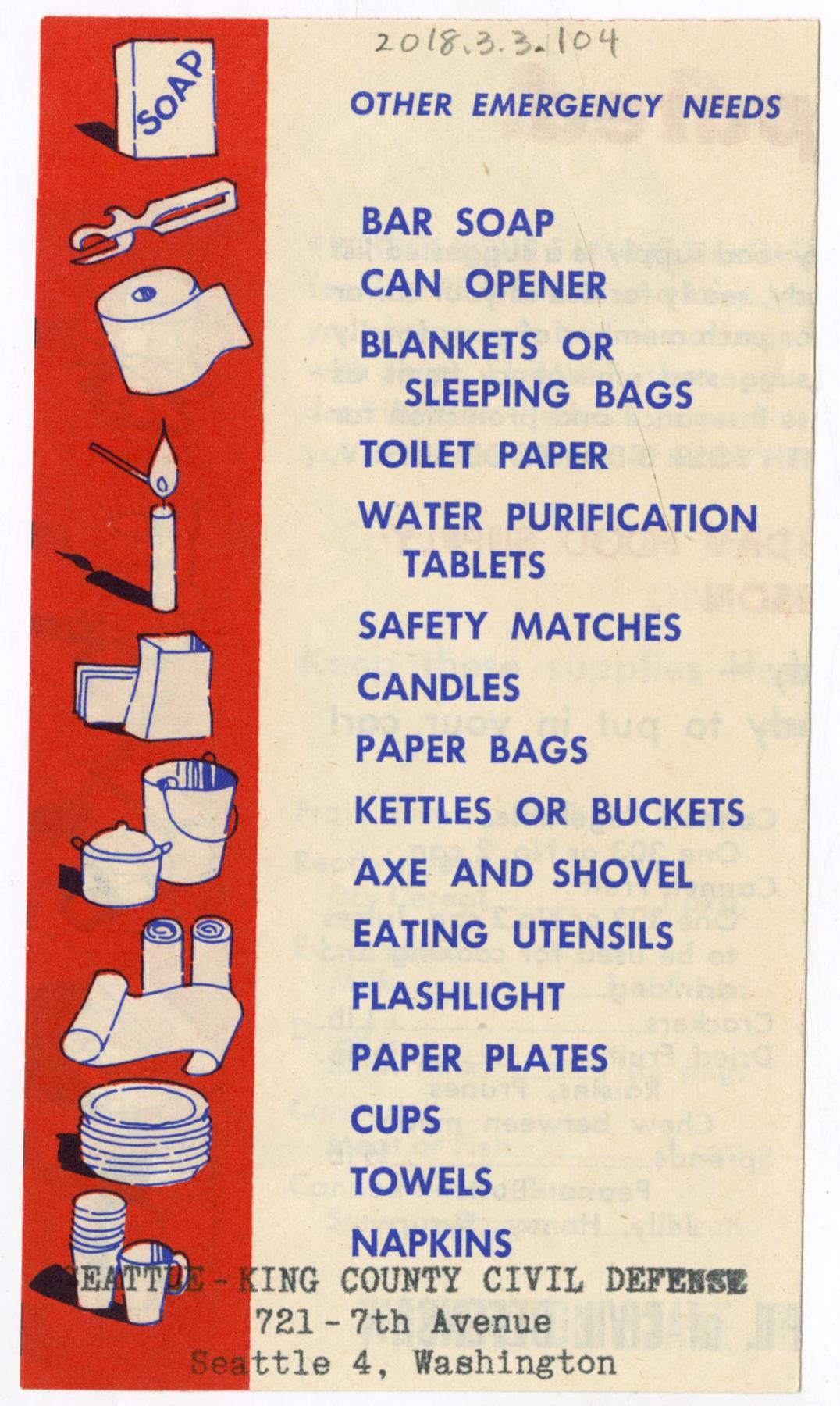 Image of Be Ready to Rely on Your 3-Day Food Supply, circa 1955