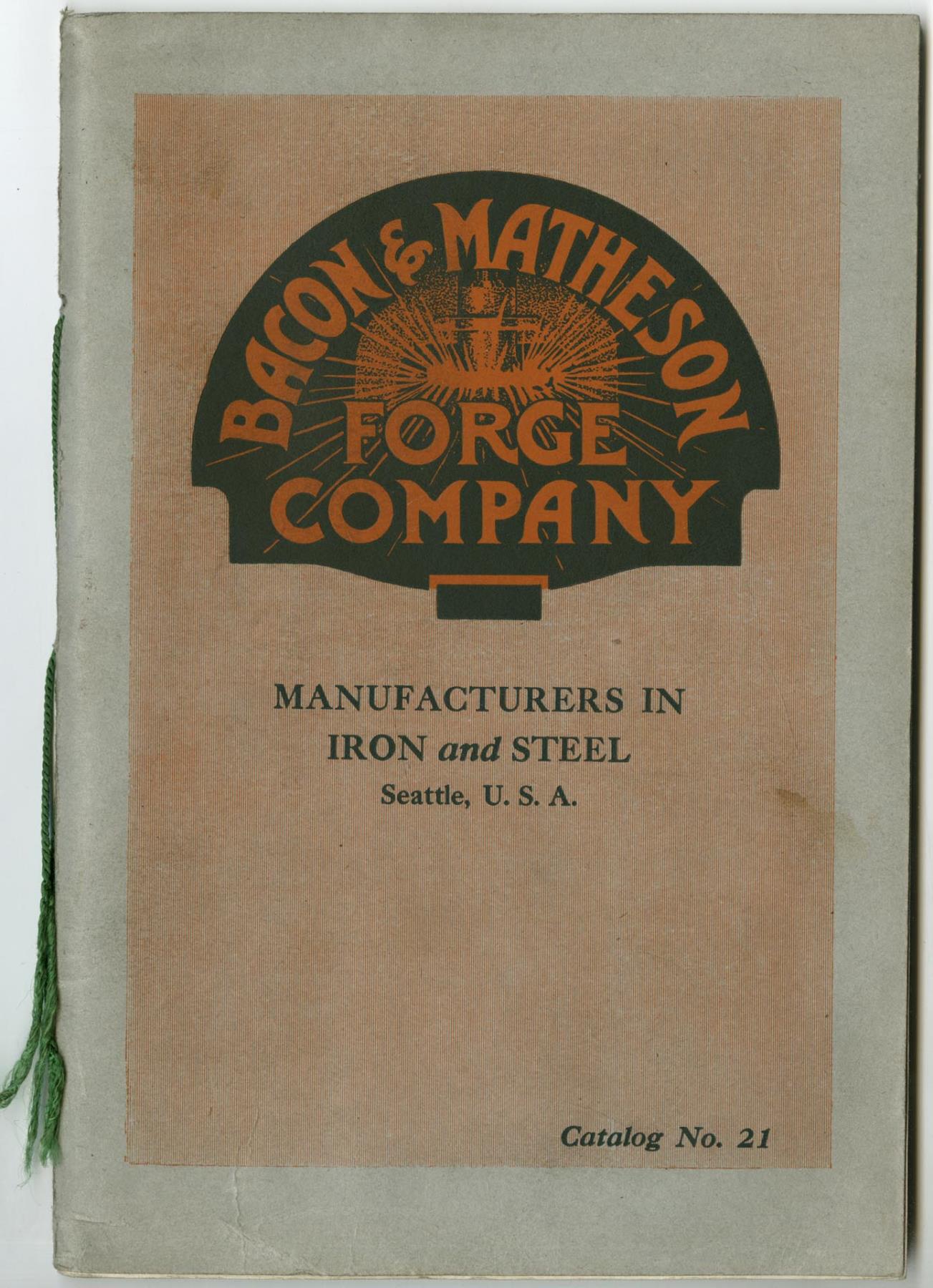 Image of Bacon & Matheson Forge Company, Catalog No. 21, 1921
