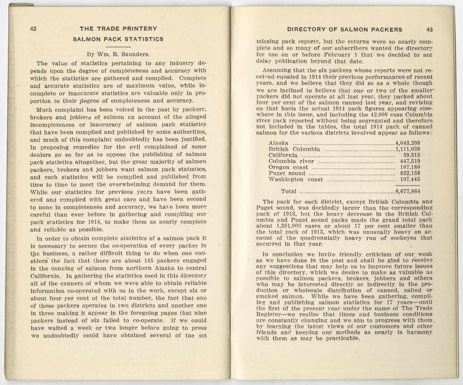 Image of Directory of Pacific Coast Salmon Packers, 1915