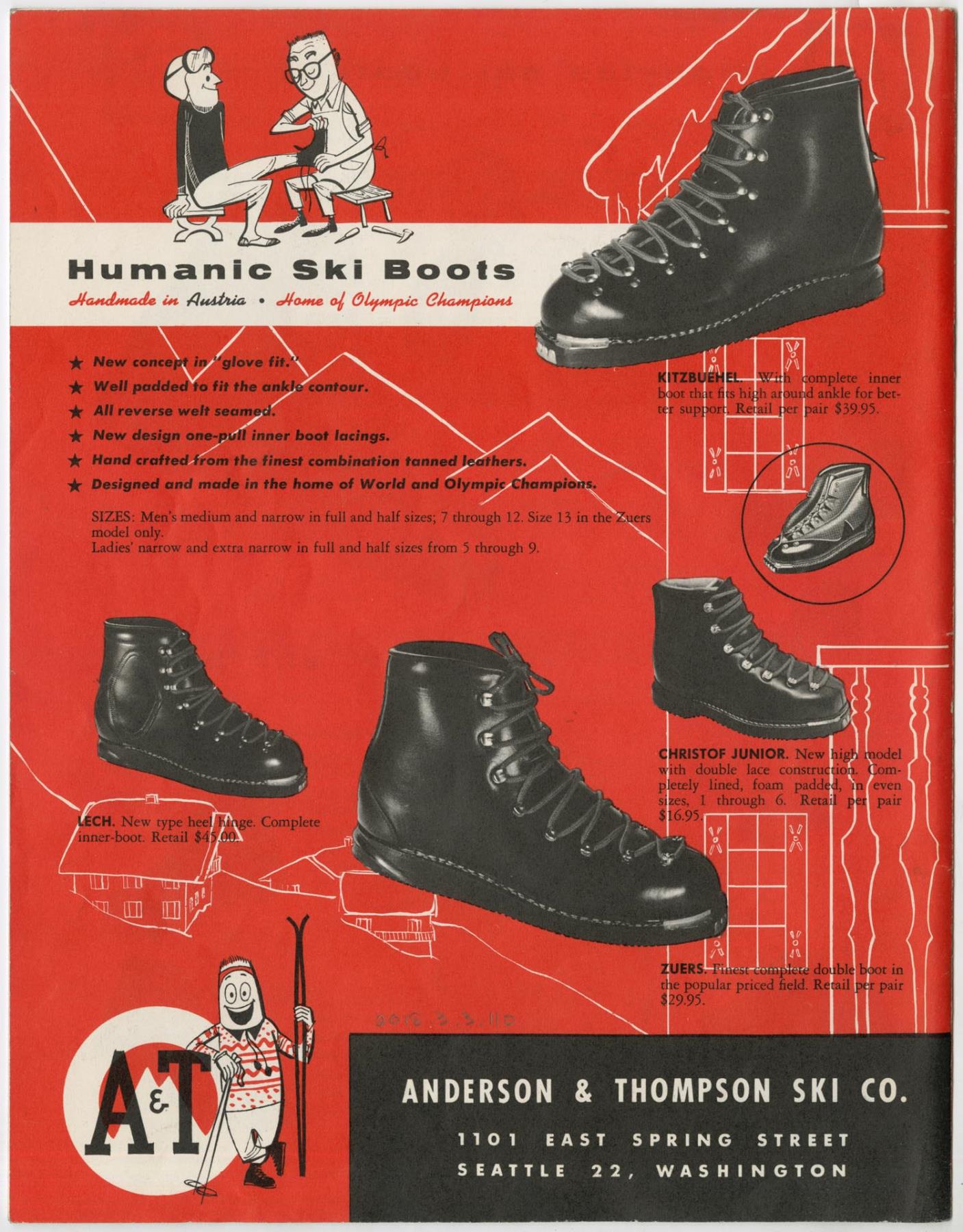 Image of Anderson & Thompson Ski Company catalog, 1956