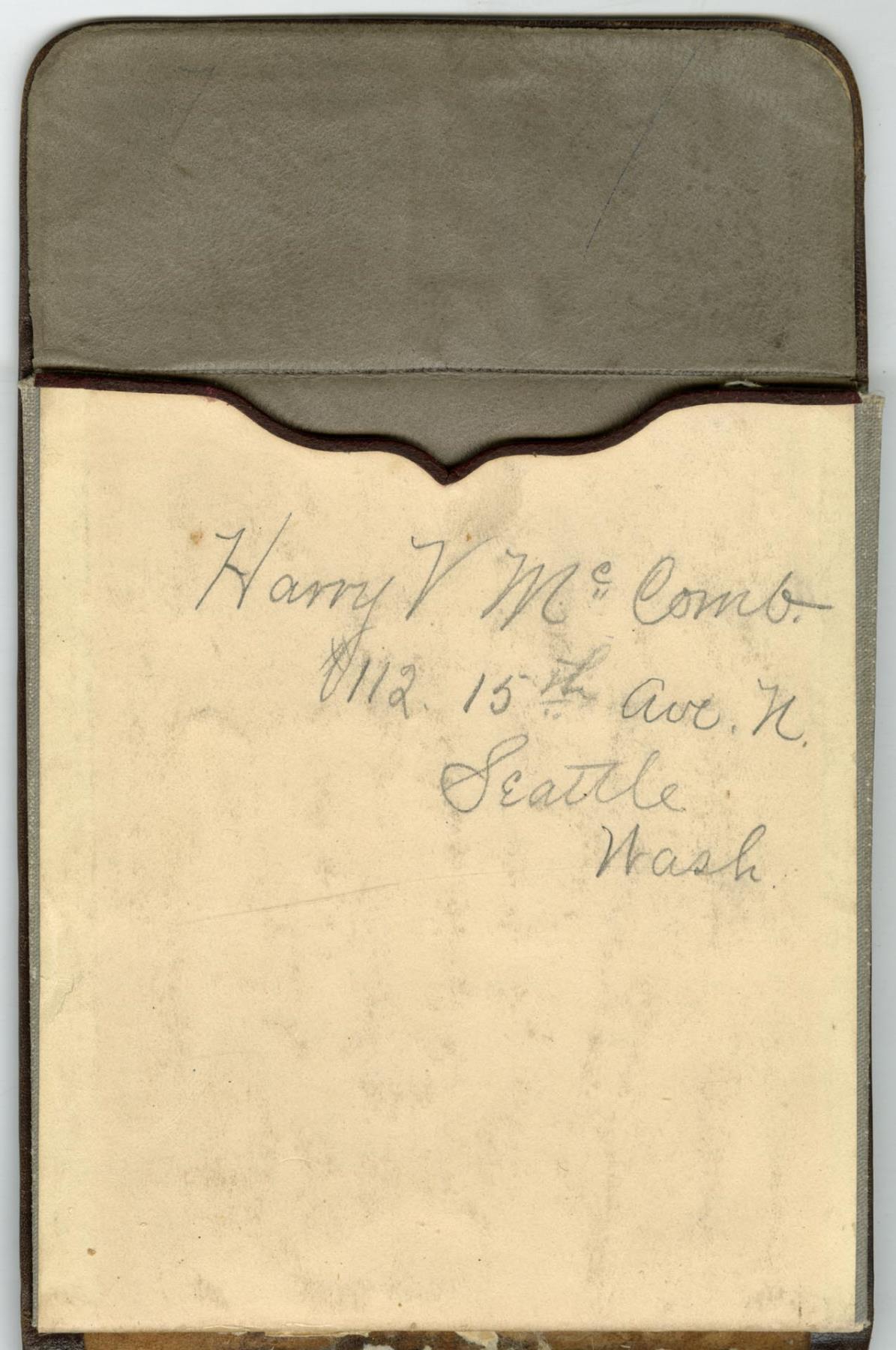 Image of Klondike diary of Harry V. McComb, 1897-1900