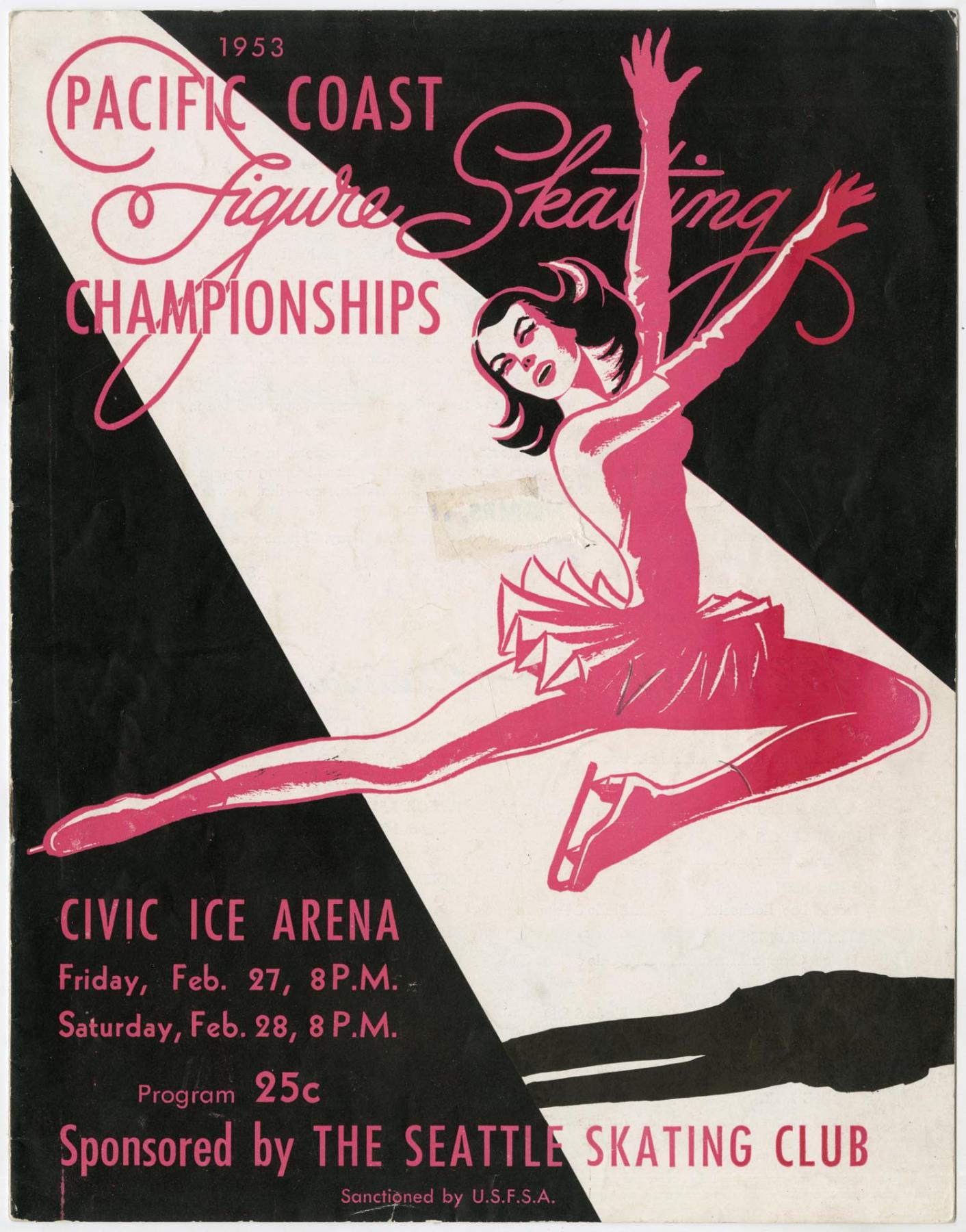 Image of Pacific Coast Figure Skating Championship program, February 1953
