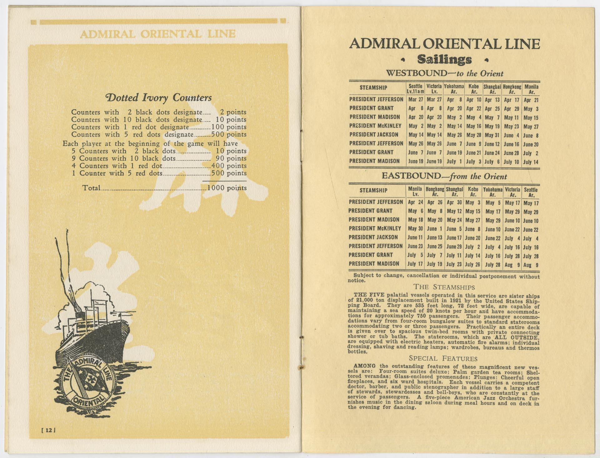 Image of Admiral Oriental Line Ma-Chiong instruction booklet, March 1, 1923
