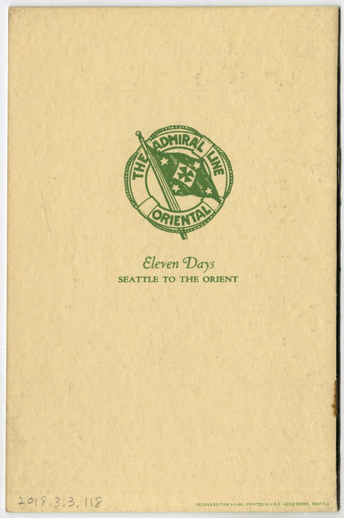 Image of Admiral Oriental Line Ma-Chiong instruction booklet, March 1, 1923