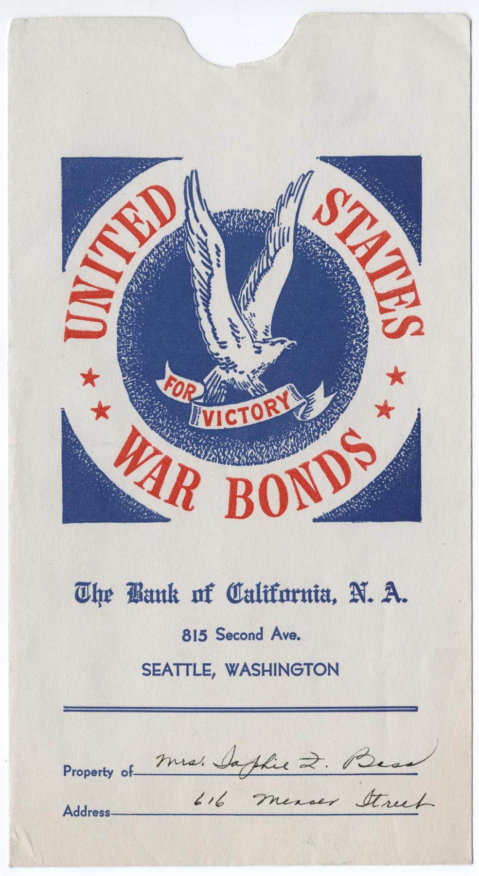 Image of War Bond envelope, circa 1942