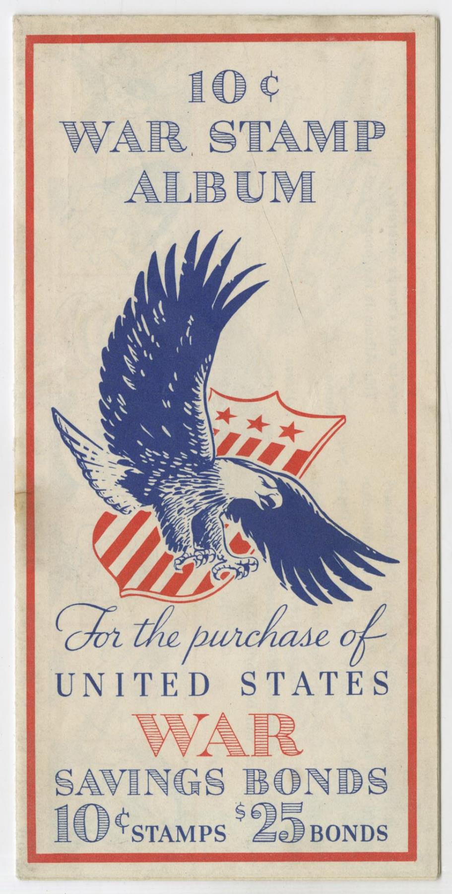 Image of Stamp Out the Axis war savings stamp album, circa 1943
