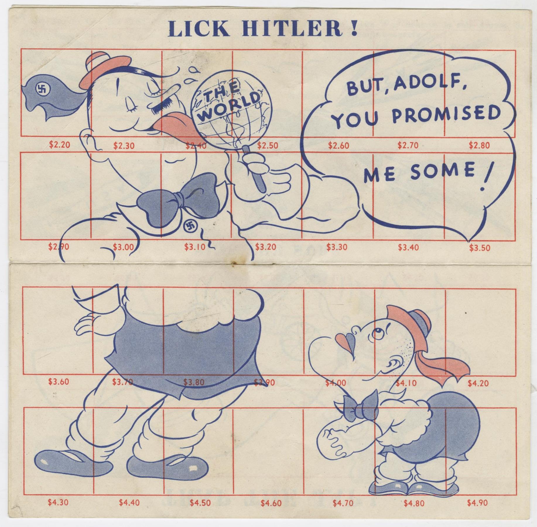 Image of Stamp Out the Axis war savings stamp album, circa 1943