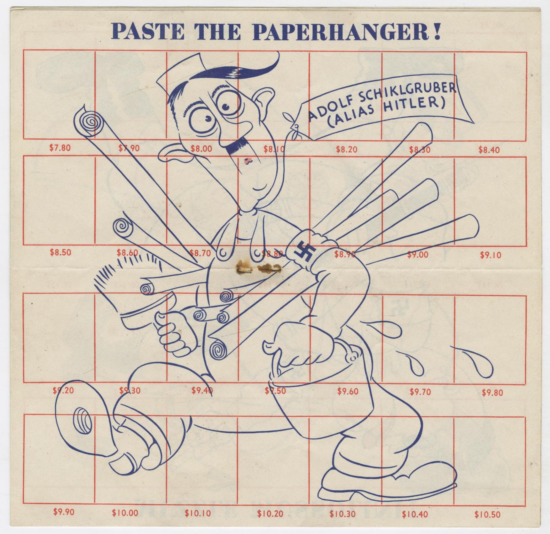 Image of Stamp Out the Axis war savings stamp album, circa 1943