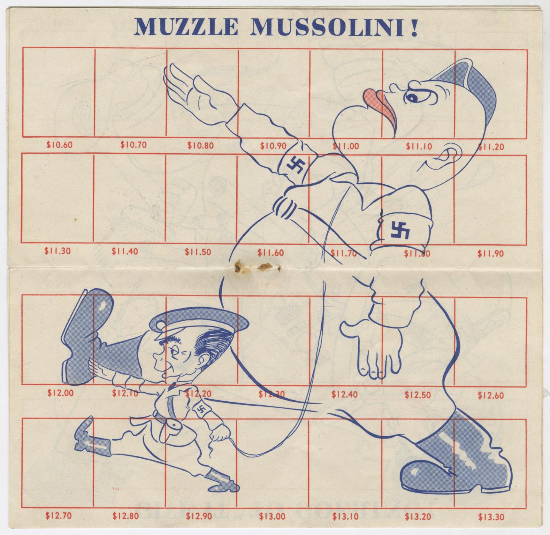 Image of Stamp Out the Axis war savings stamp album, circa 1943