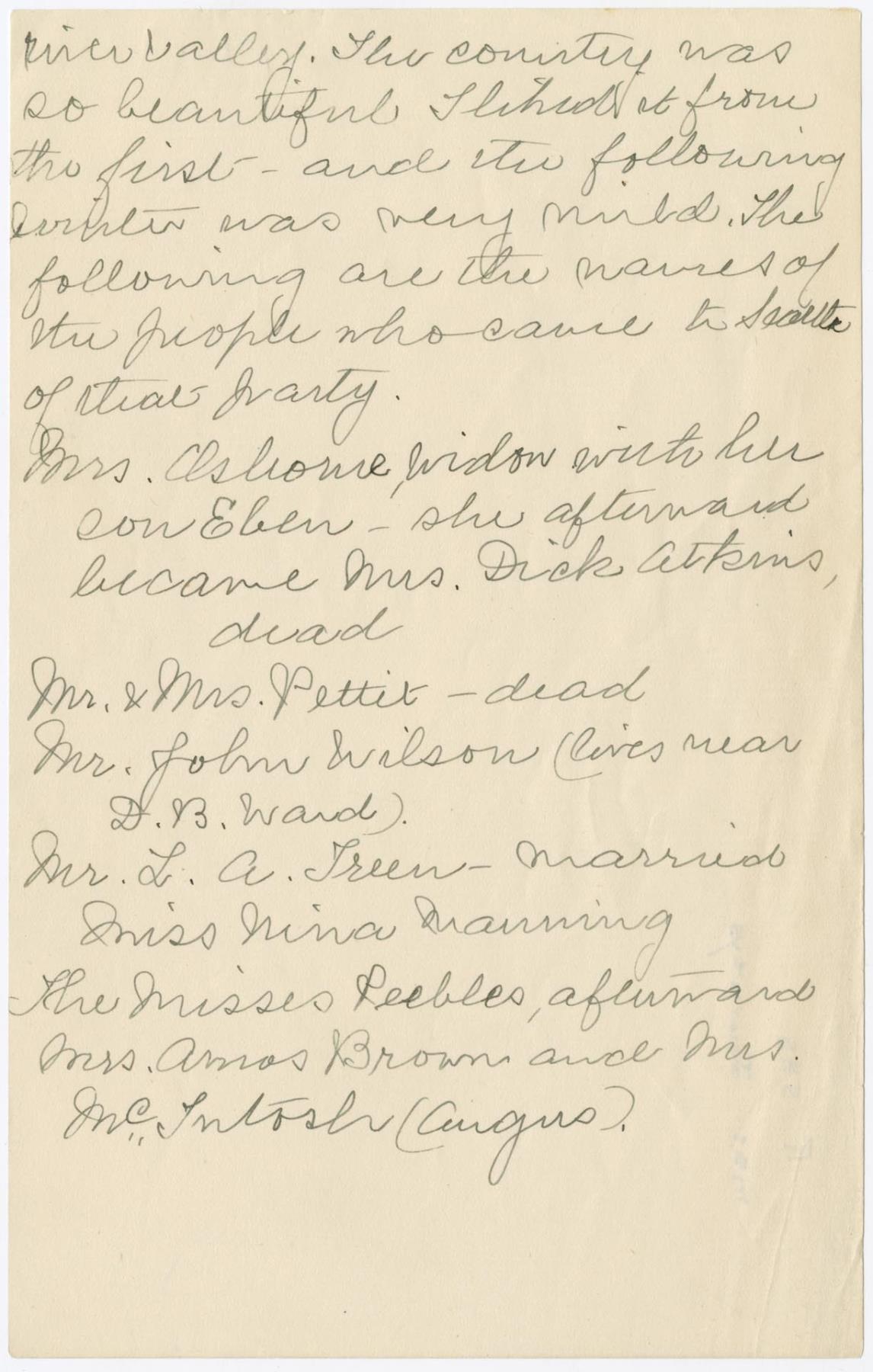 Image of Interview with Mrs. David Webster with letter to Mrs. M.J. Carkeek, Seattle, 1914