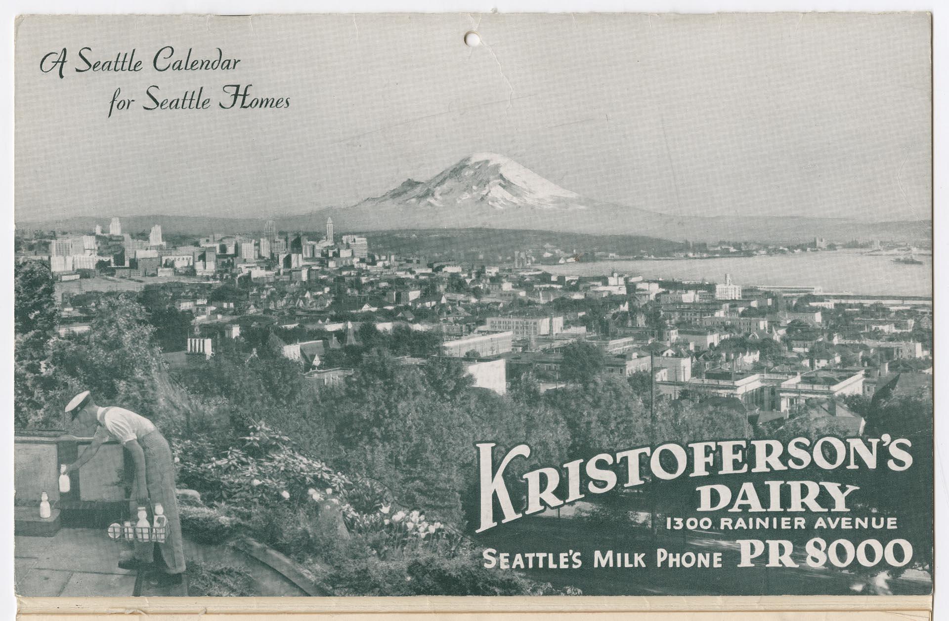 Image of Kristoferson's Dairy calendar, 1933