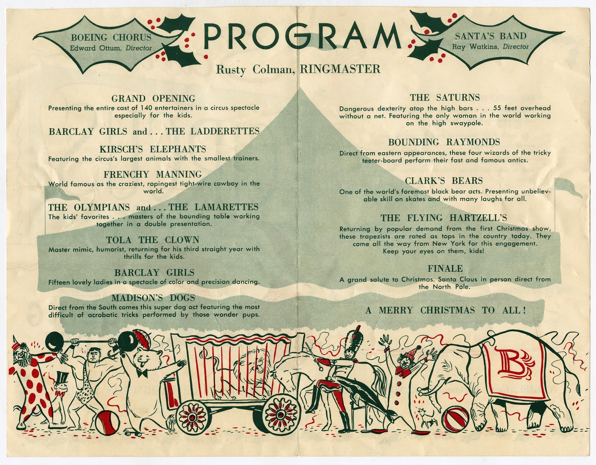 Image of Boeing Children's Christmas Party program, 1953