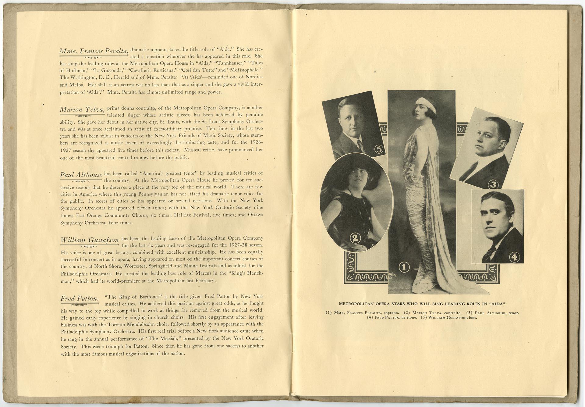 Image of Aida program, August 1927