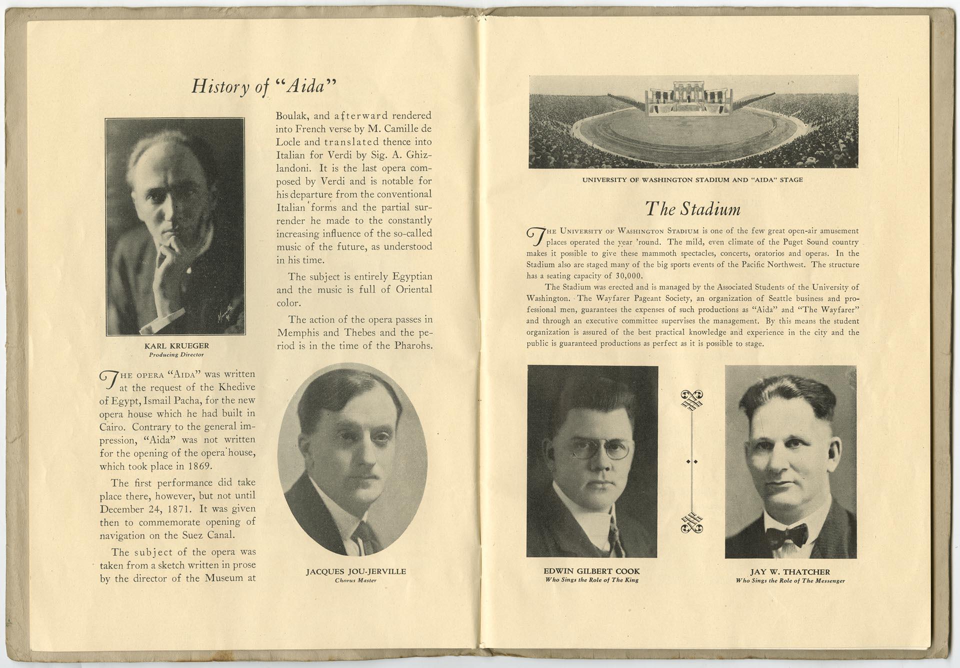 Image of Aida program, August 1927
