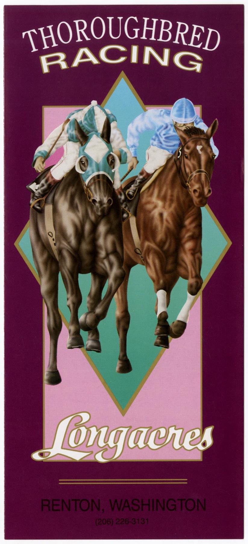 Image of Longacres Thoroughbred Racing brochure, 1990