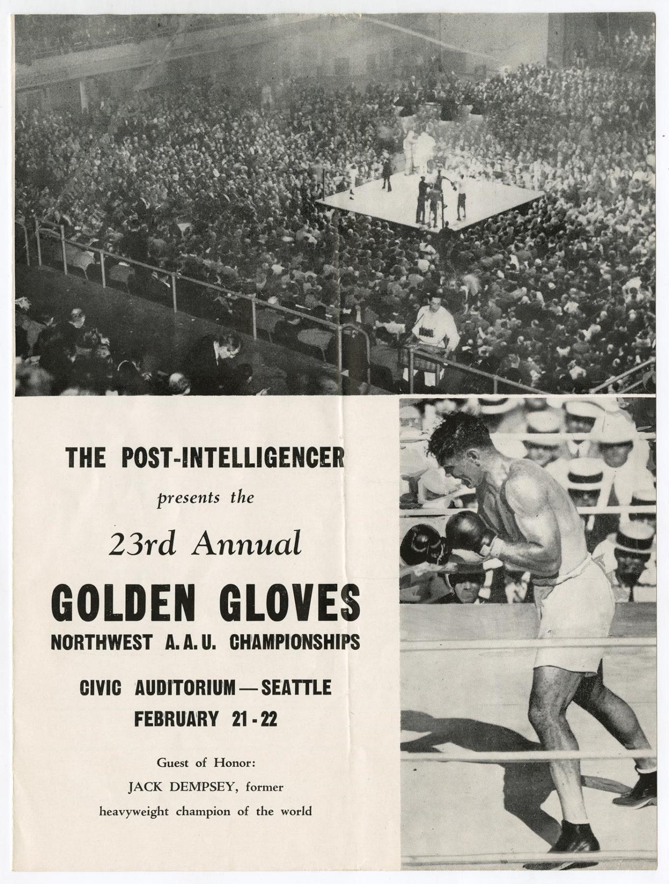 Image of Golden Gloves program, February 1958