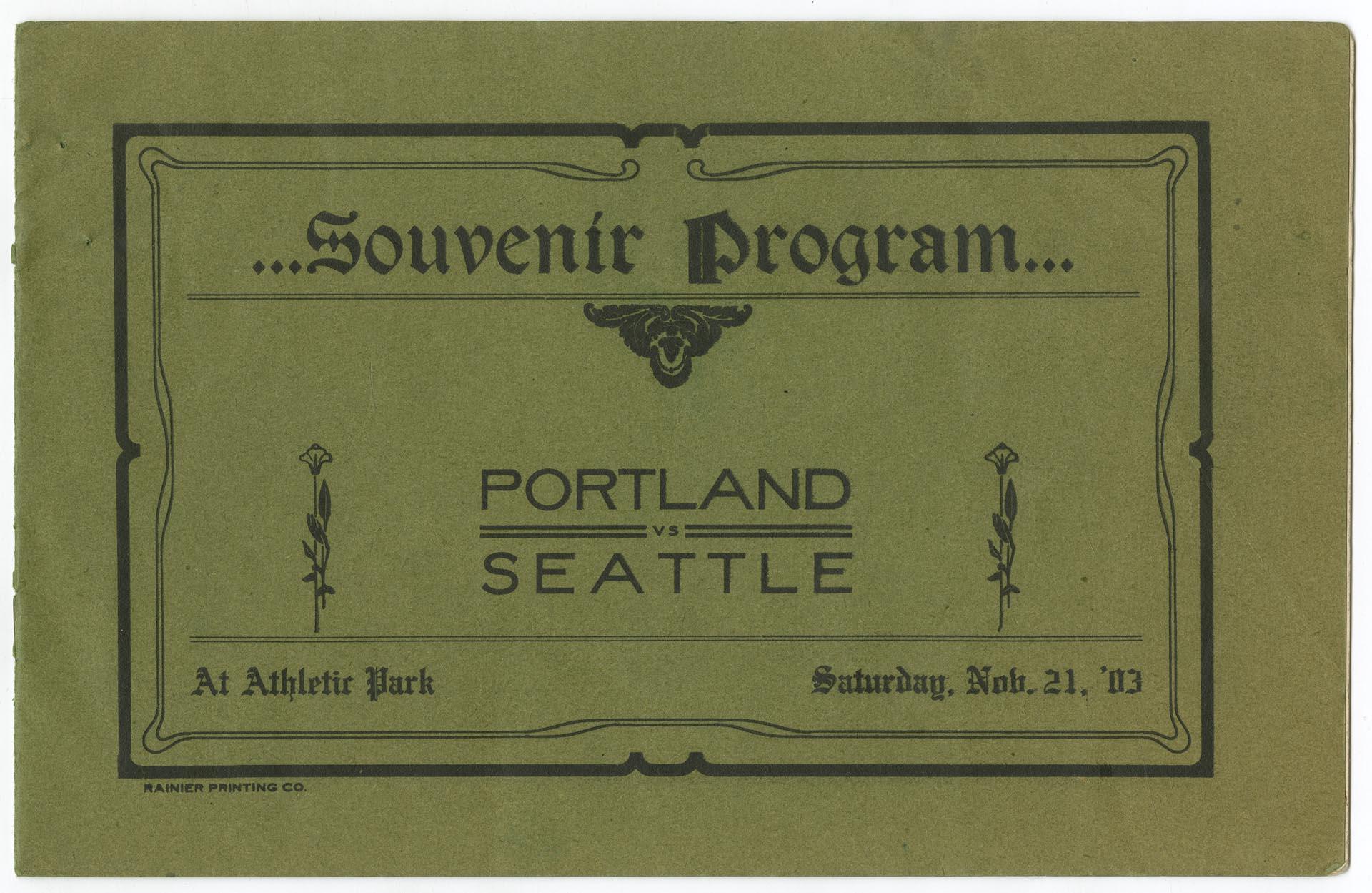 Image of High school football program, November 21, 1903