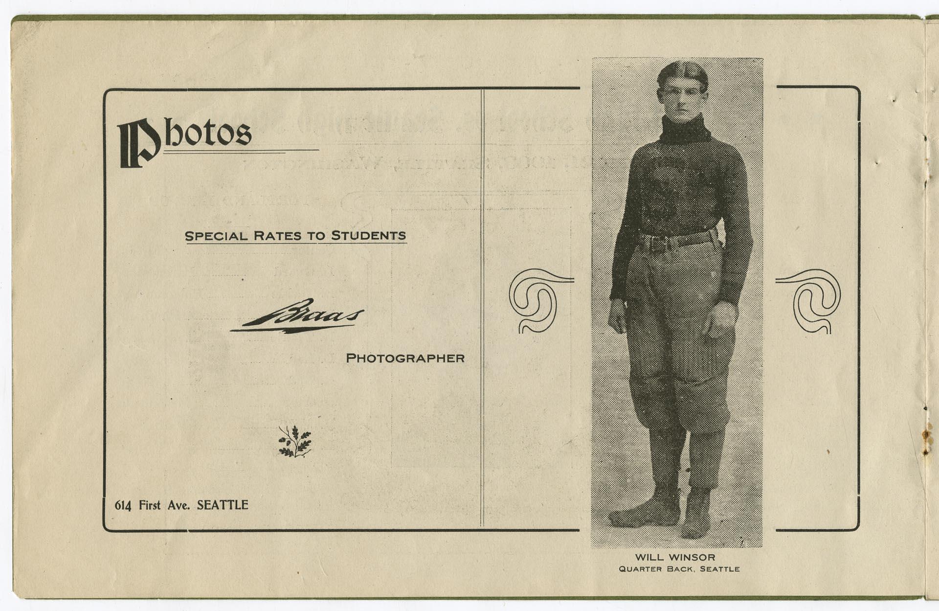 Image of High school football program, November 21, 1903