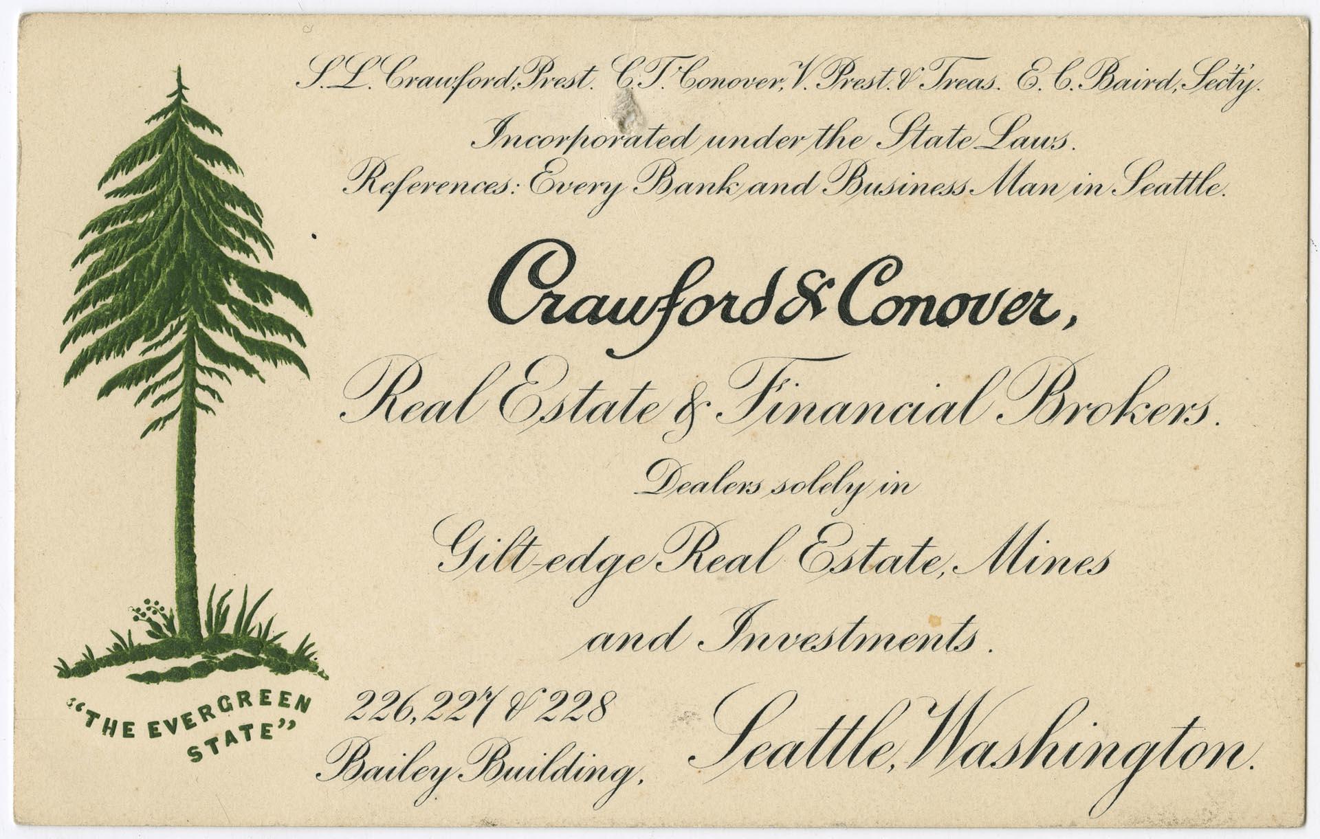 Image of Crawford & Conover business card, circa 1900