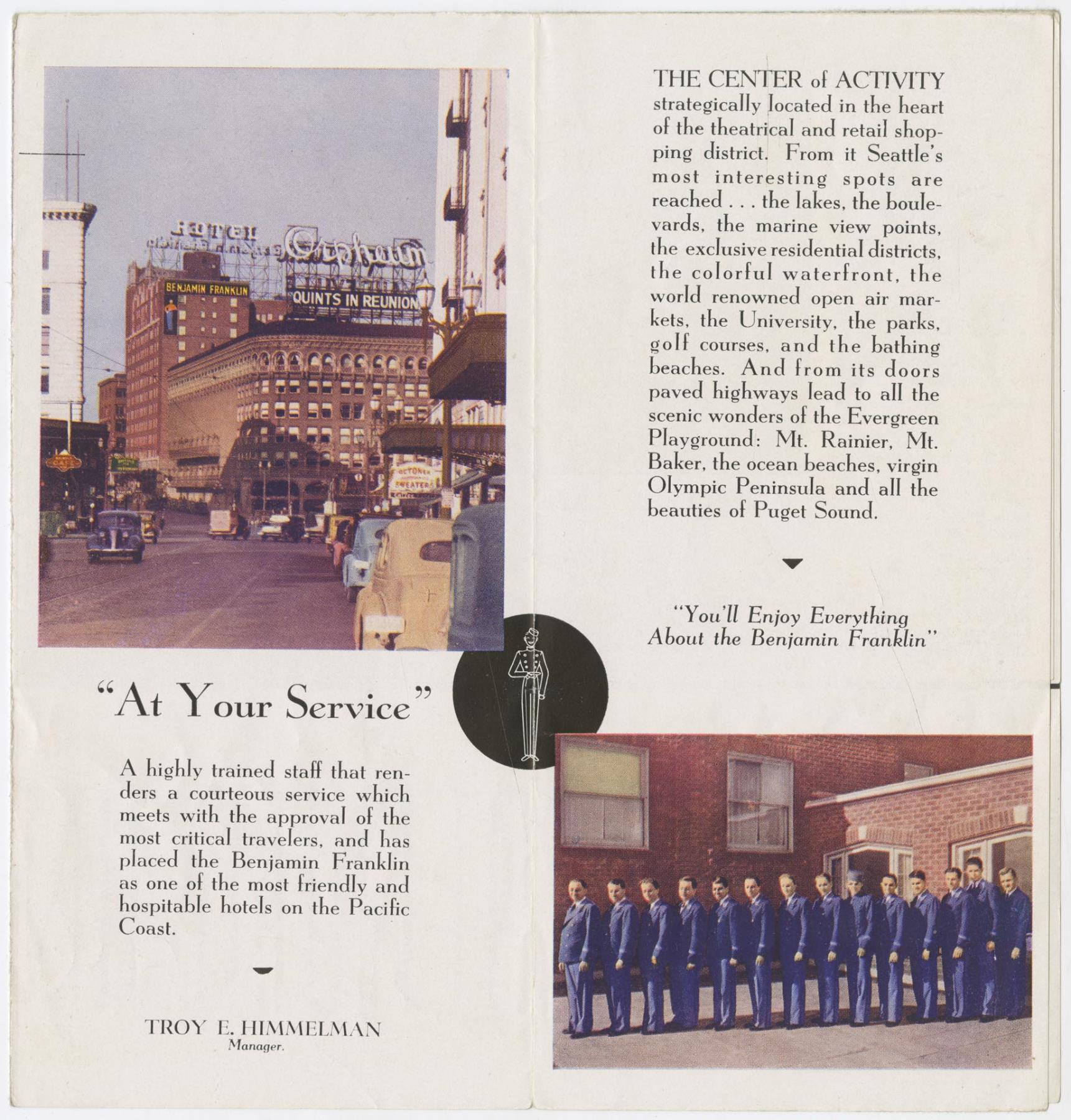 Hotel Benjamin Franklin brochure, circa 1940 – Museum of History
