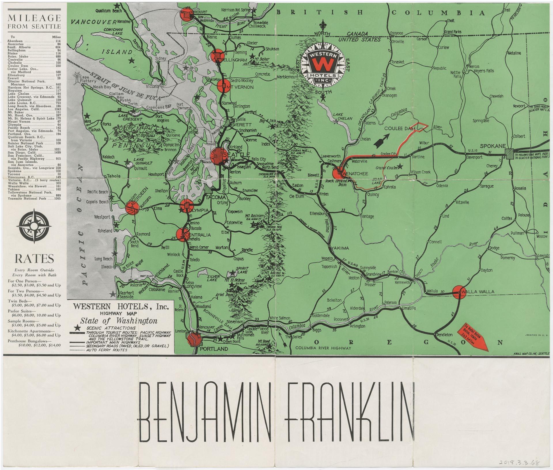Hotel Benjamin Franklin brochure, circa 1940 – Museum of History
