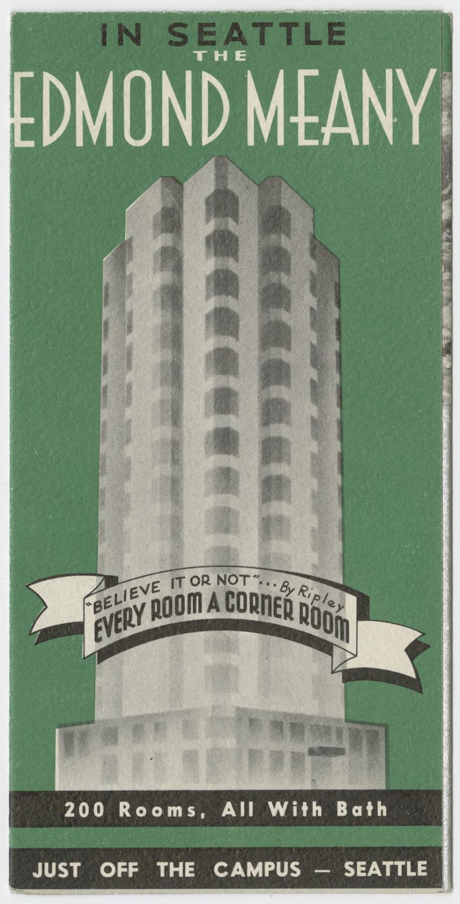 Image of Edmund Meany Hotel brochure, circa 1940