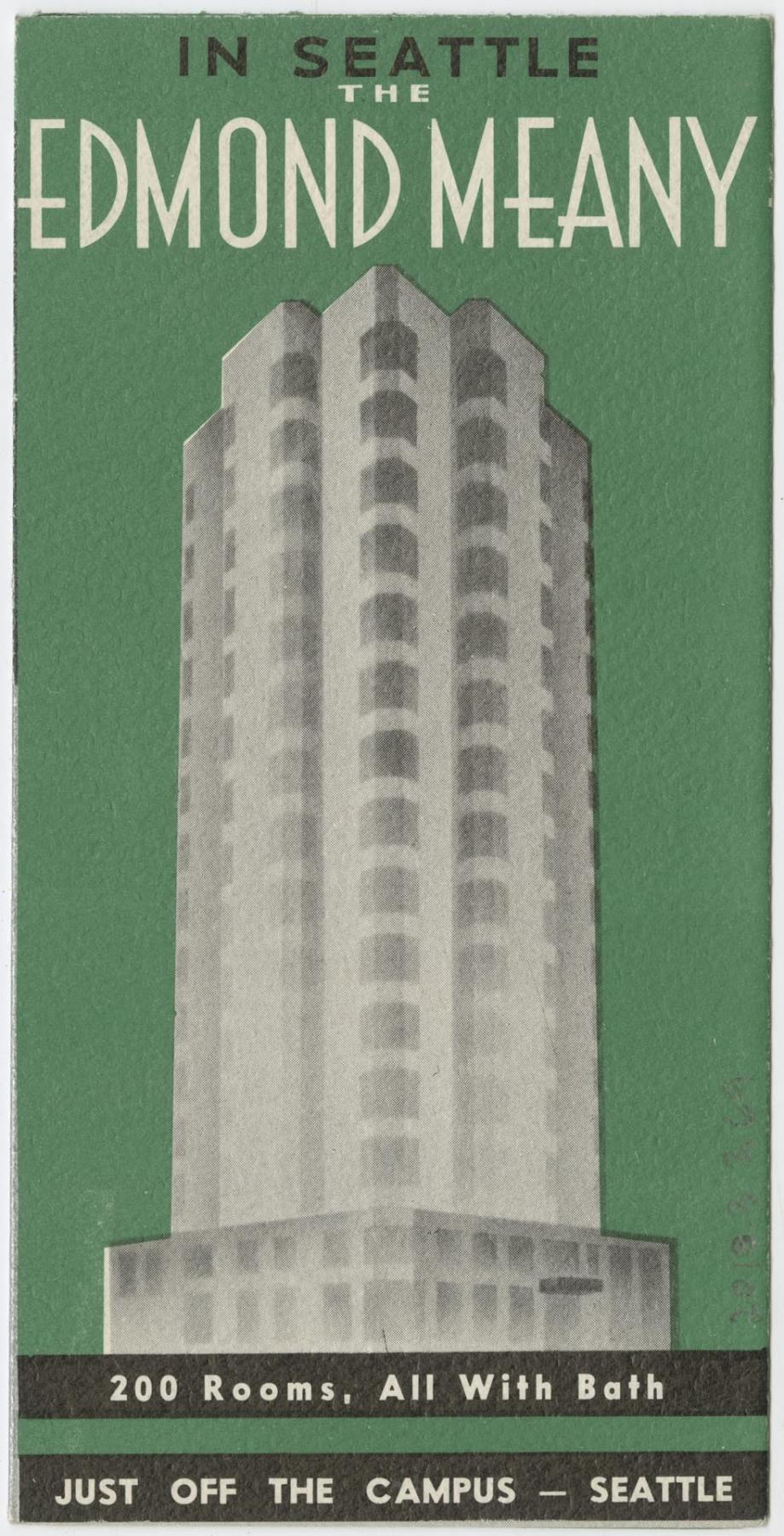 Image of Edmund Meany Hotel brochure, circa 1940