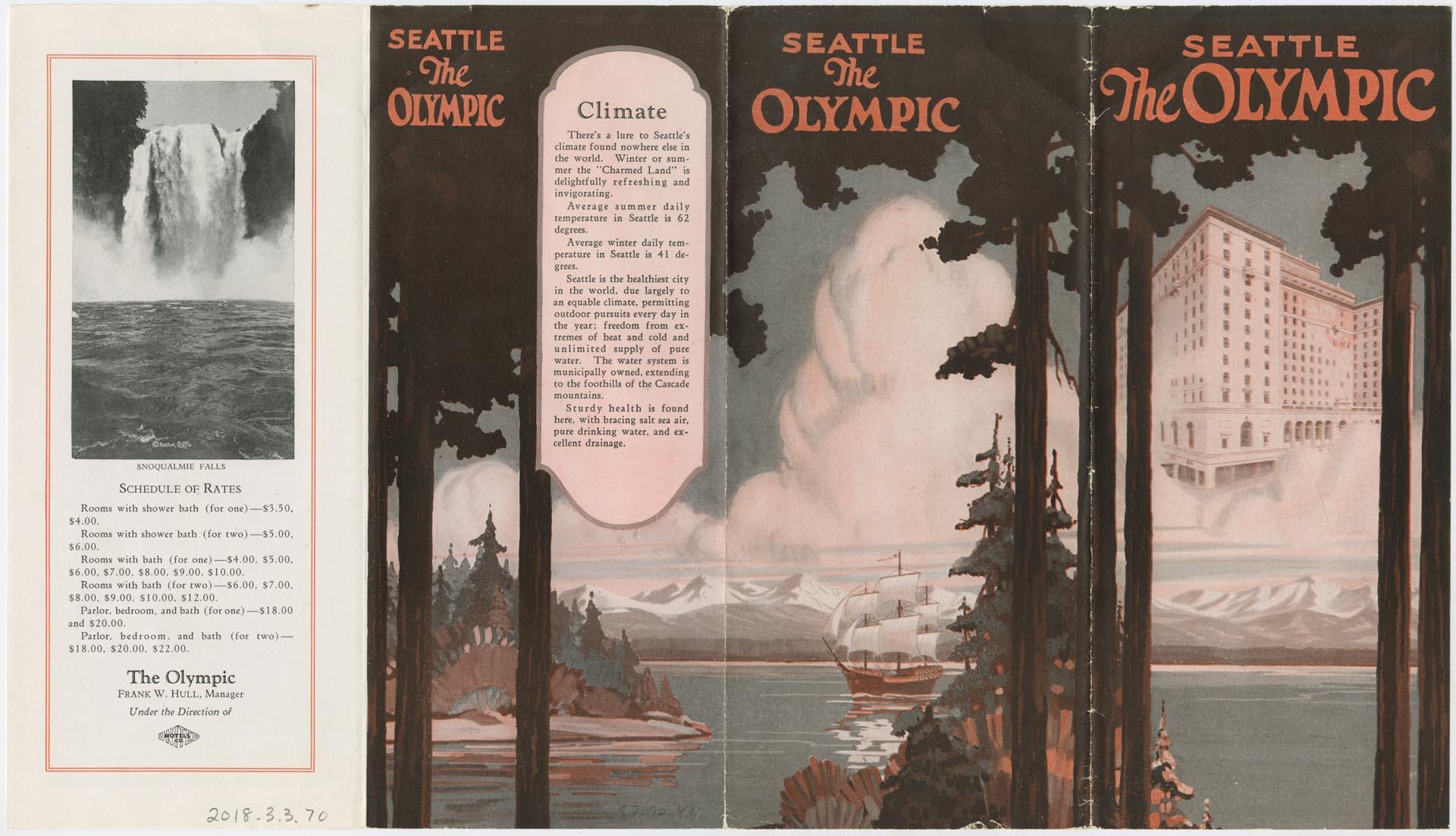 Image of Olympic Hotel brochure, circa 1928