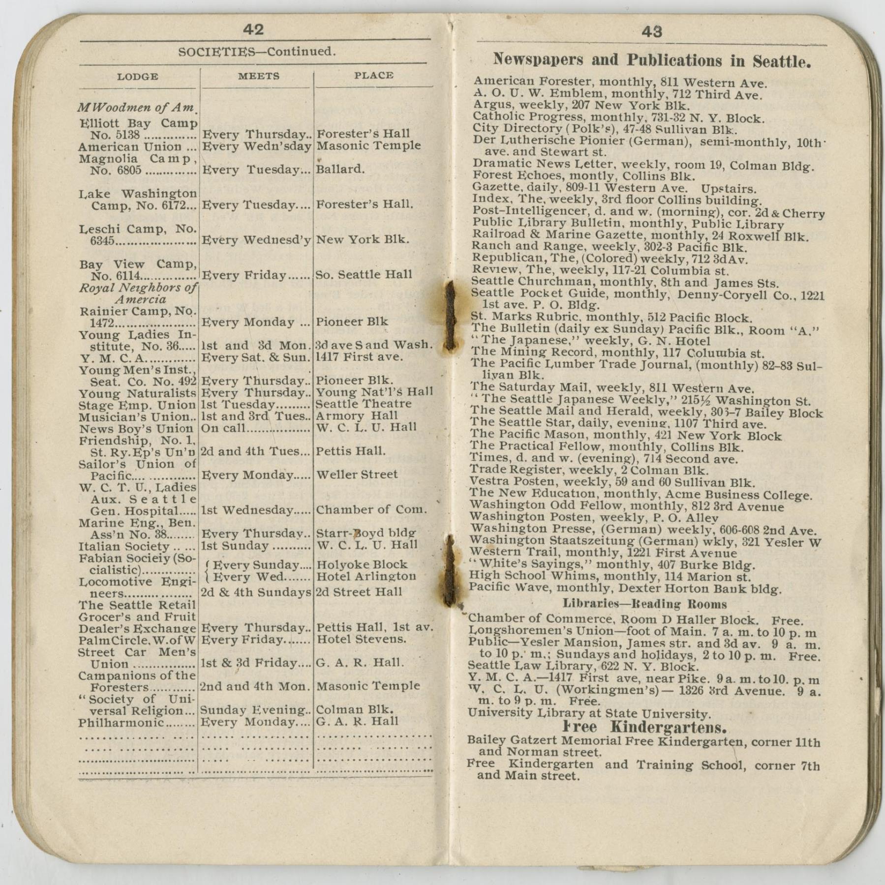 Image of Seattle Pocket Guide, December 1900