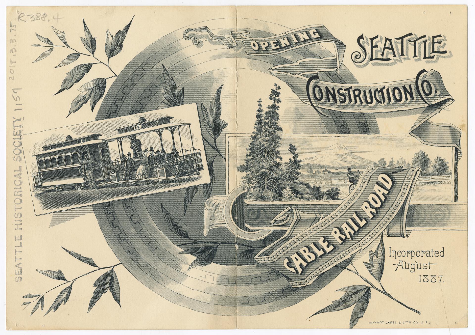 Image of Invitation to opening of Cable Railroad, September 29, 1888