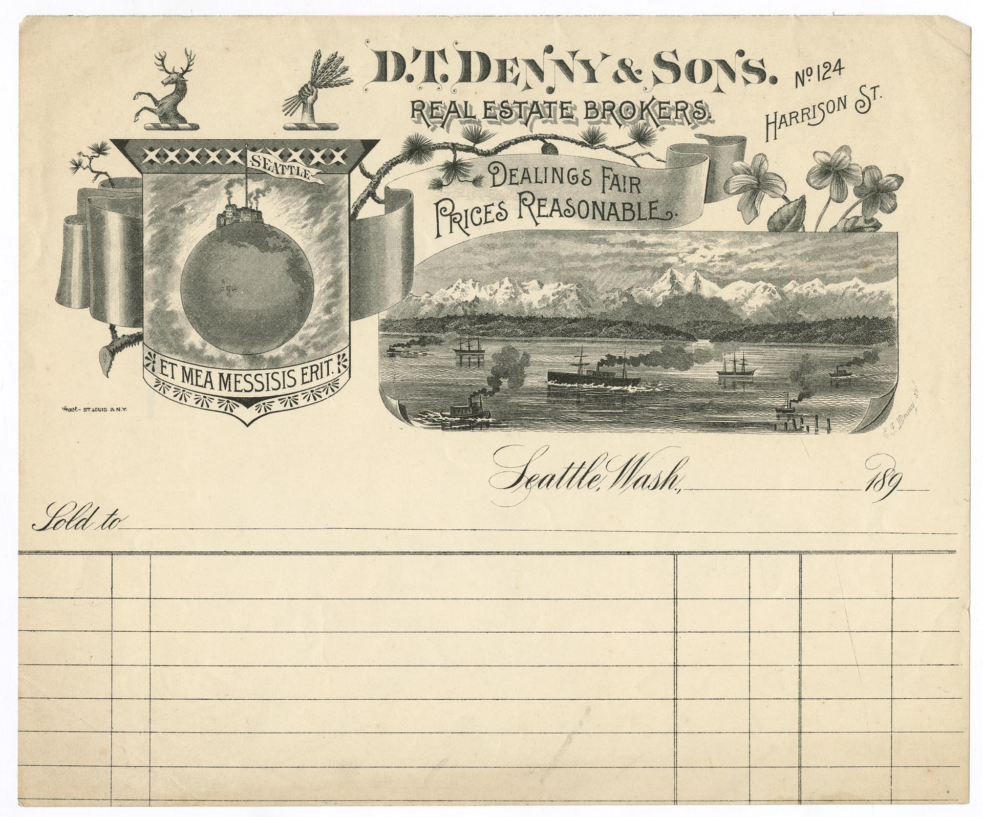 Image of D.T. Denny & Sons receipt, 1890
