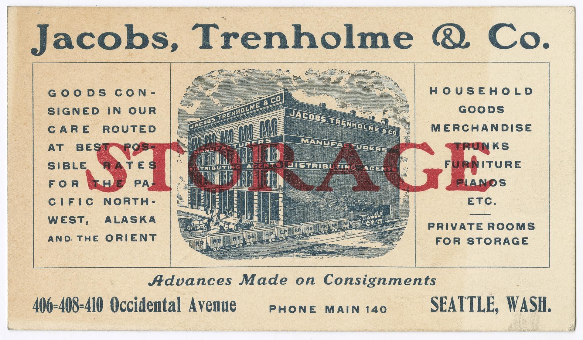 Image of Jacobs, Trenholme & Co. business card, 1901