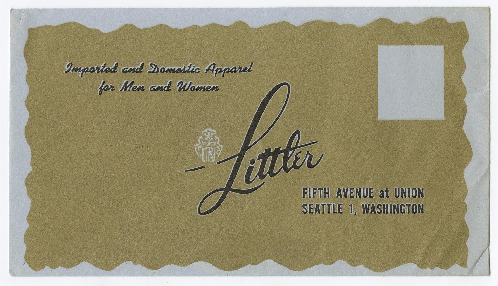 Image of Littler Stores envelope, circa 1950