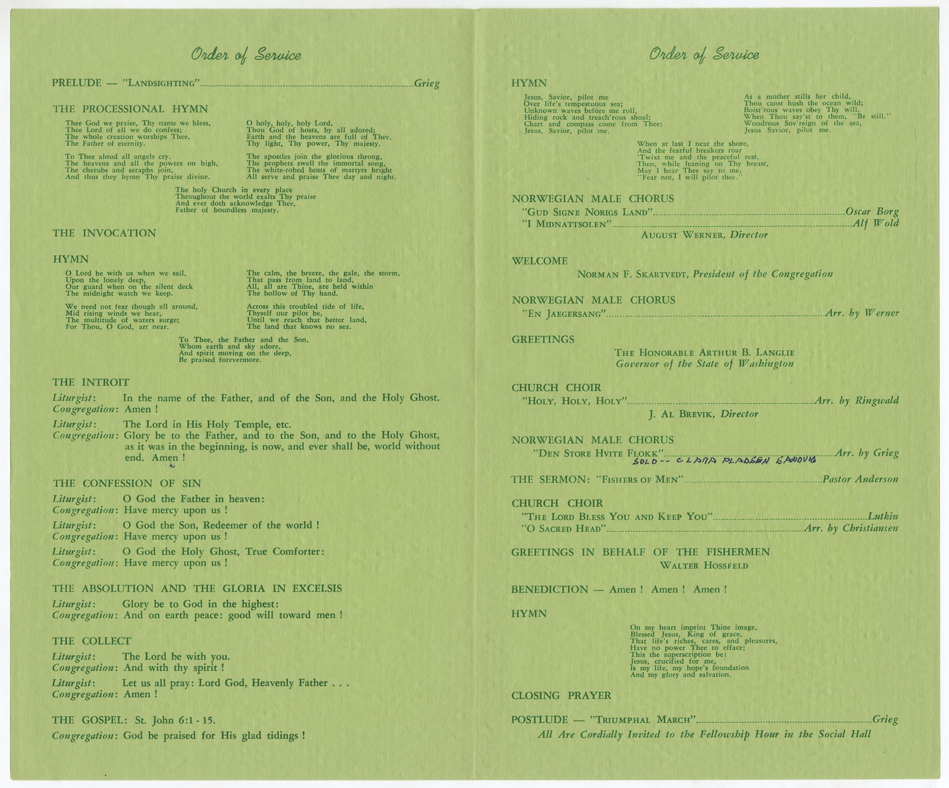 Image of Fishermen's Festival program, March 19, 1950