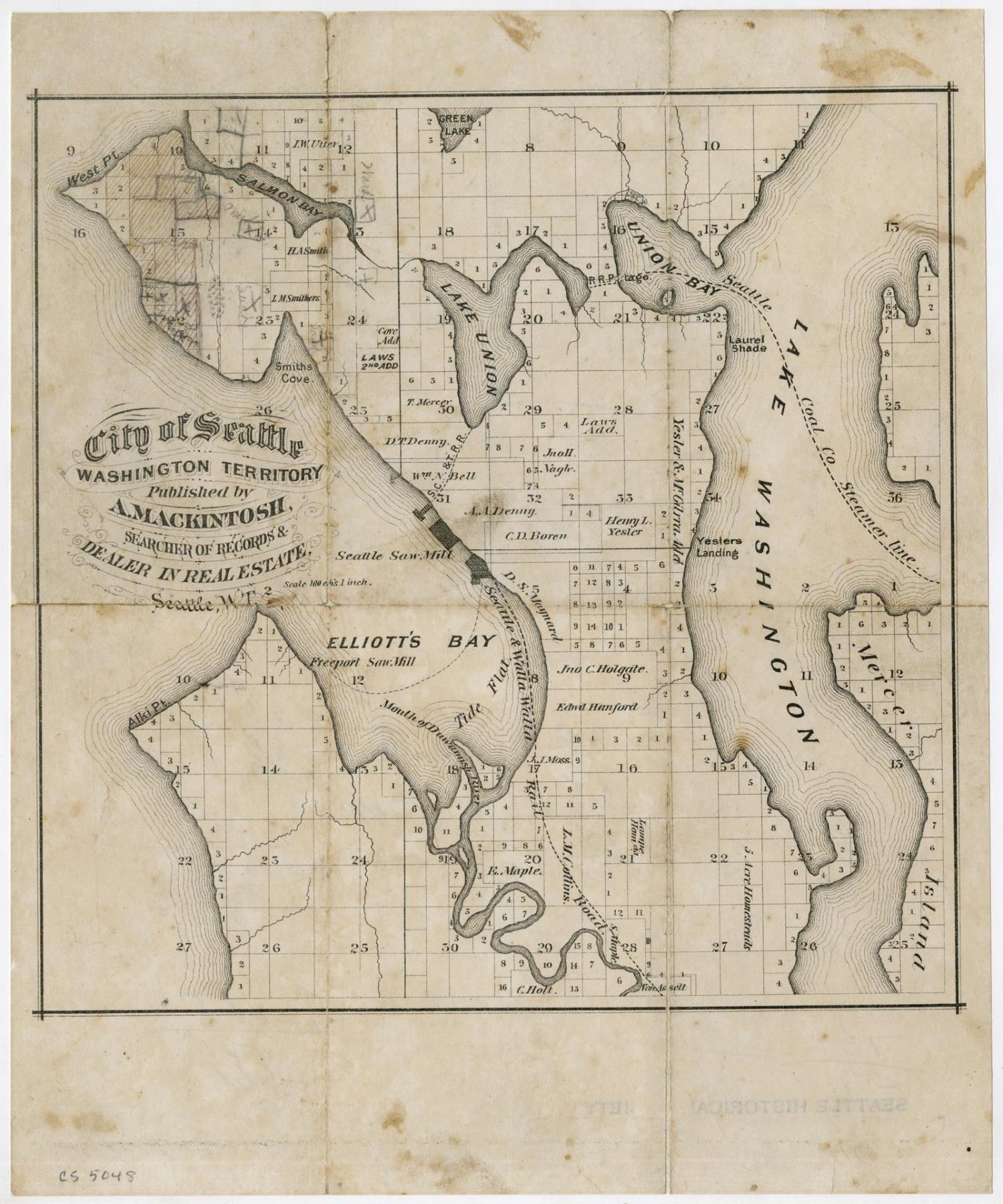 Image of City of Seattle map, 1874