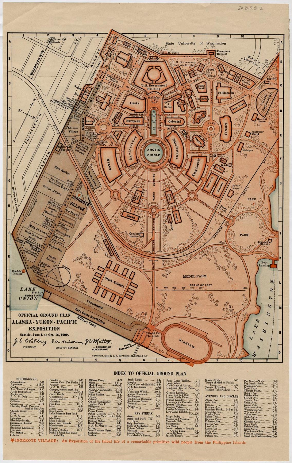 Image of Official Ground Plan of the Alaska Yukon Pacific Exposition, Seattle, 1909