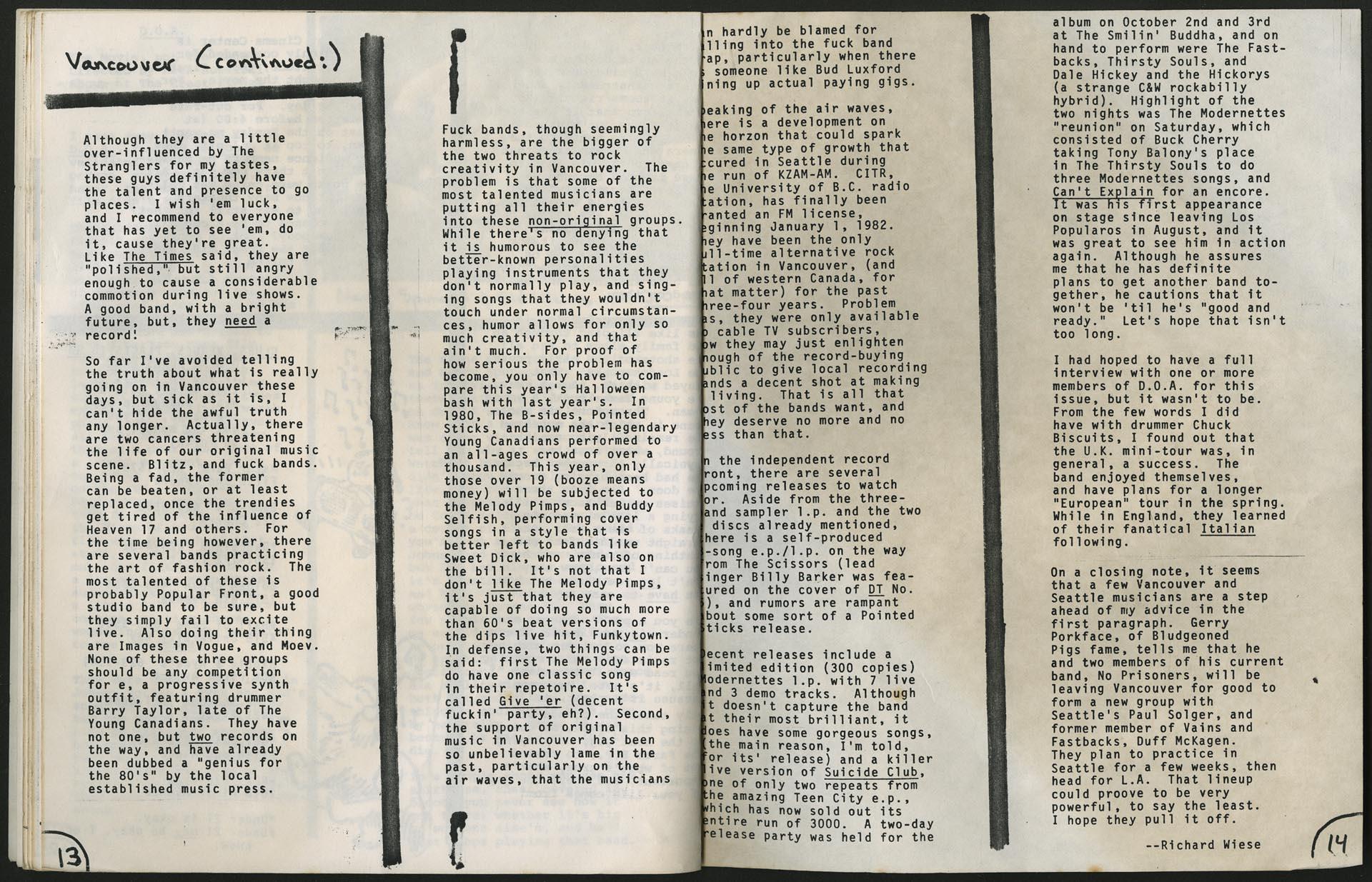 Image of Punk Phoenix Rising fanzine, November 1981